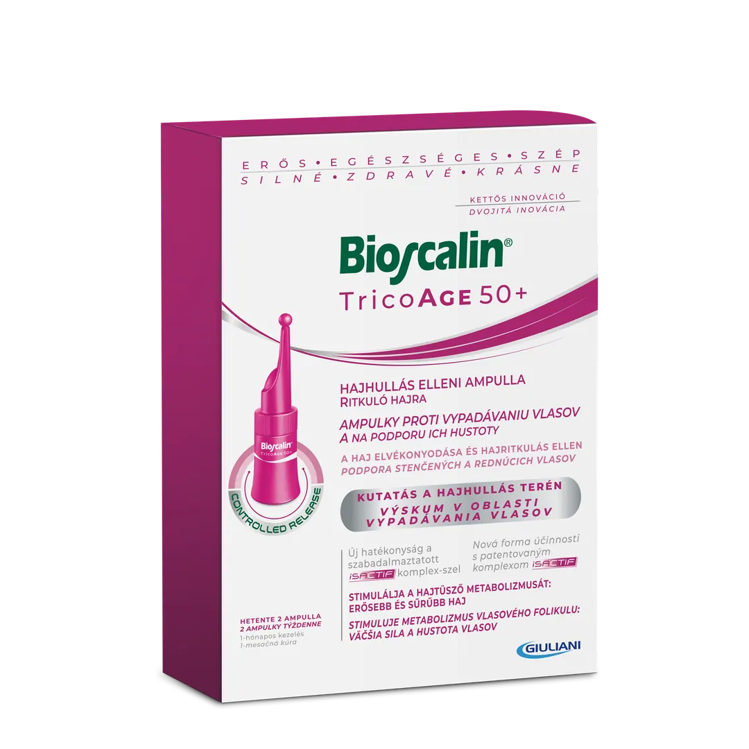 Bioscalin TricoAGE 50+ Hajhullás elleni ampulla ritkuló hajra (8X3,5 ml)