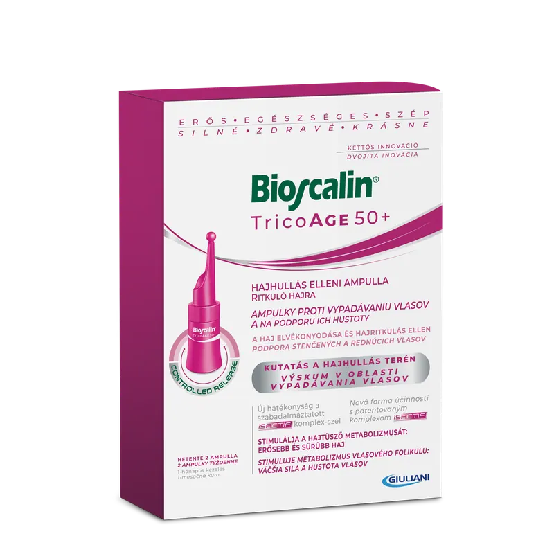 Bioscalin TricoAGE 50+ Hajhullás elleni ampulla ritkuló hajra (8X3,5 ml)